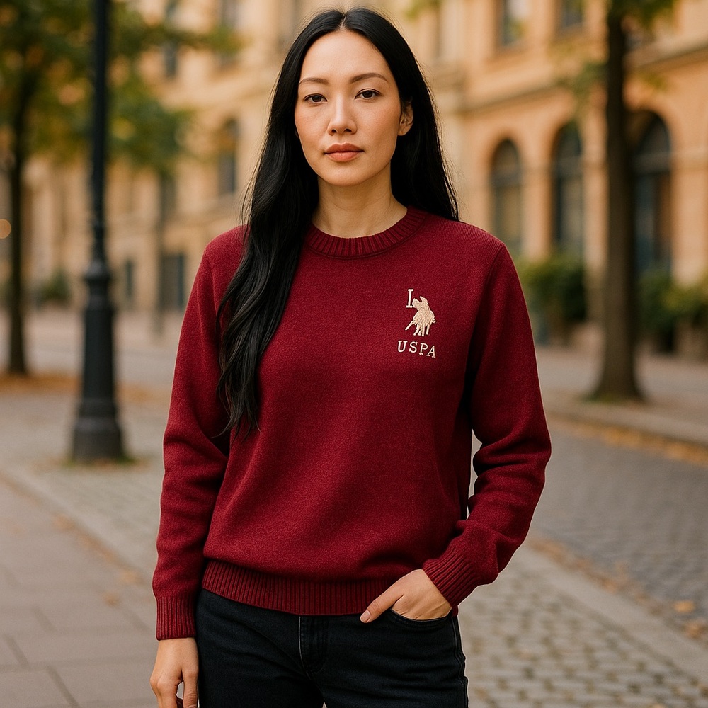 #2800 NWT US POLO ASSN Burgundy Pullover Sweater